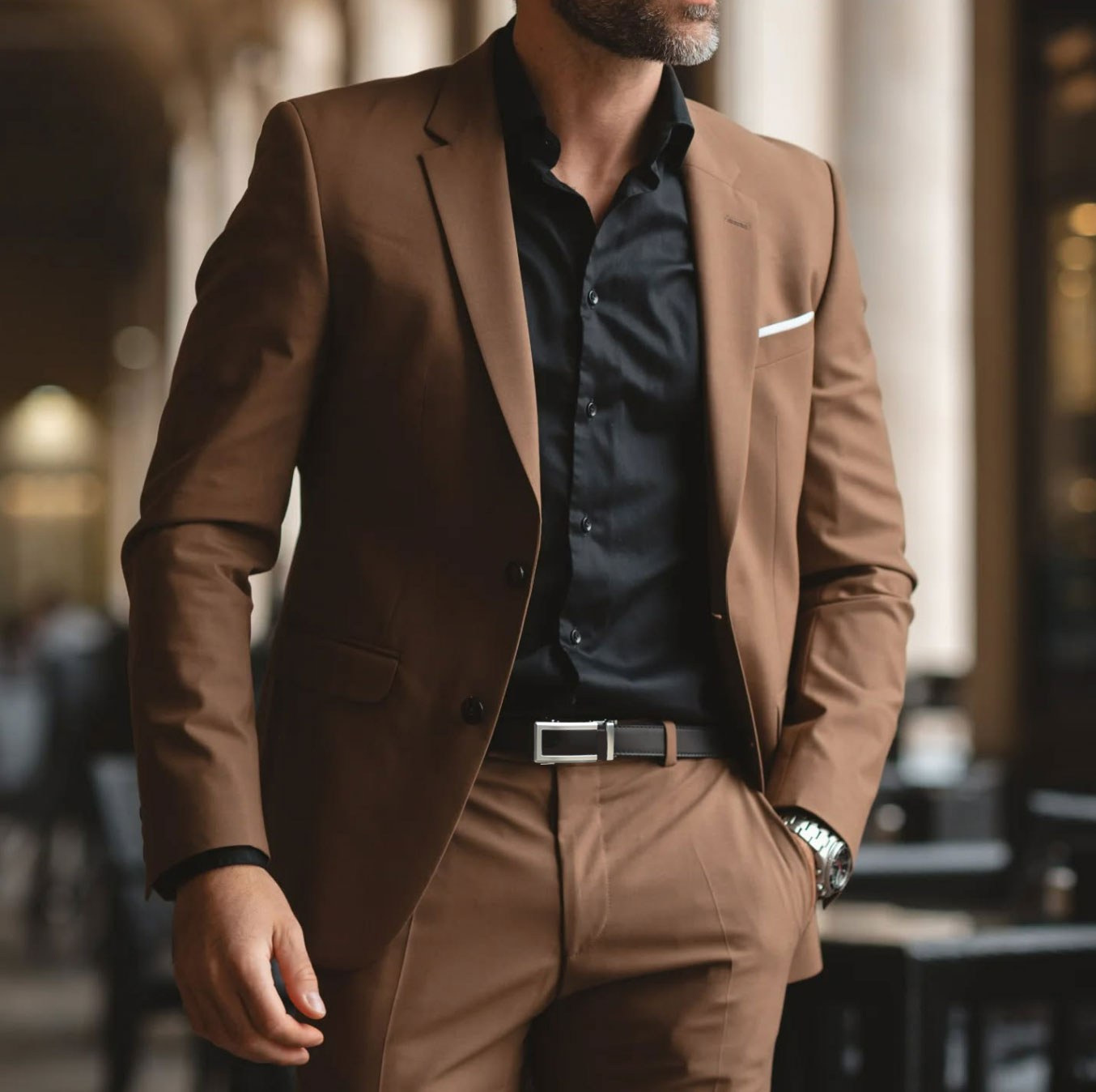 Classic Silver - Top Grain No-Hole Leather Belt