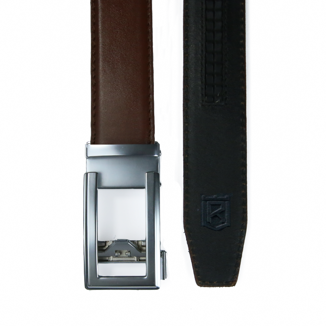 Classic Silver - Top Grain No-Hole Leather Belt