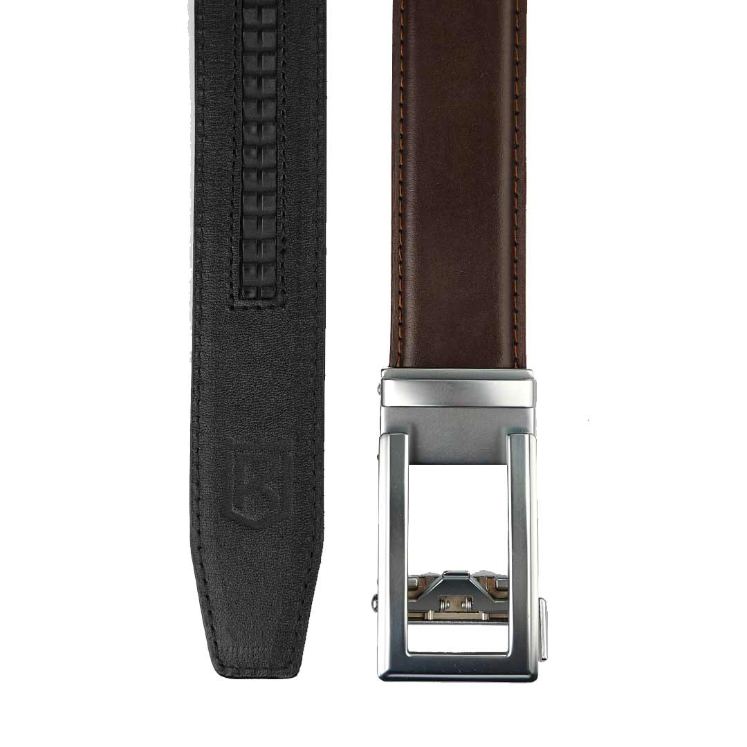 Classic Silver - Top Grain No-Hole Leather Belt