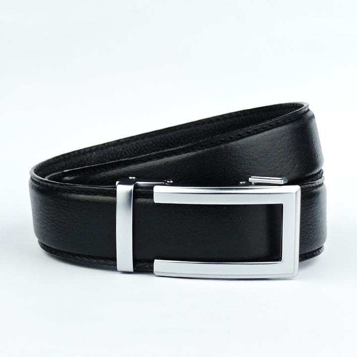 Classic Silver - Top Grain No-Hole Leather Belt