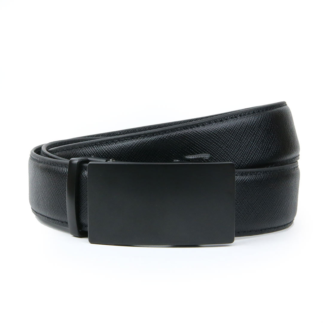 Swat Black Belt- Textured Black Italian Leather Belt