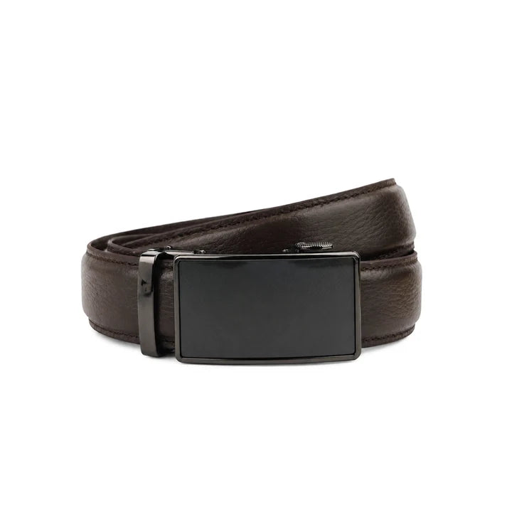 Battleship Brown Pattern - Top Grain No Hole Leather Belt