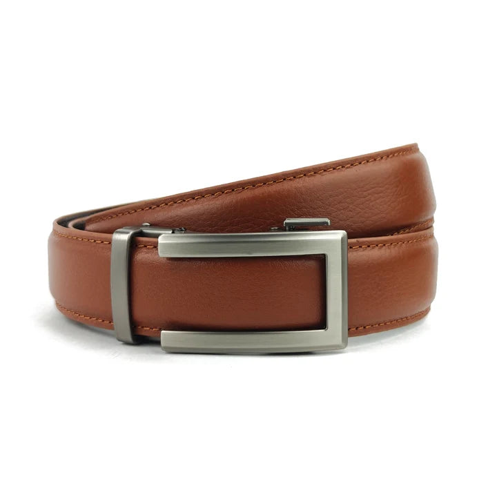 Classic Champagne Tan Pattern - Top Grain No Hole Leather Belt