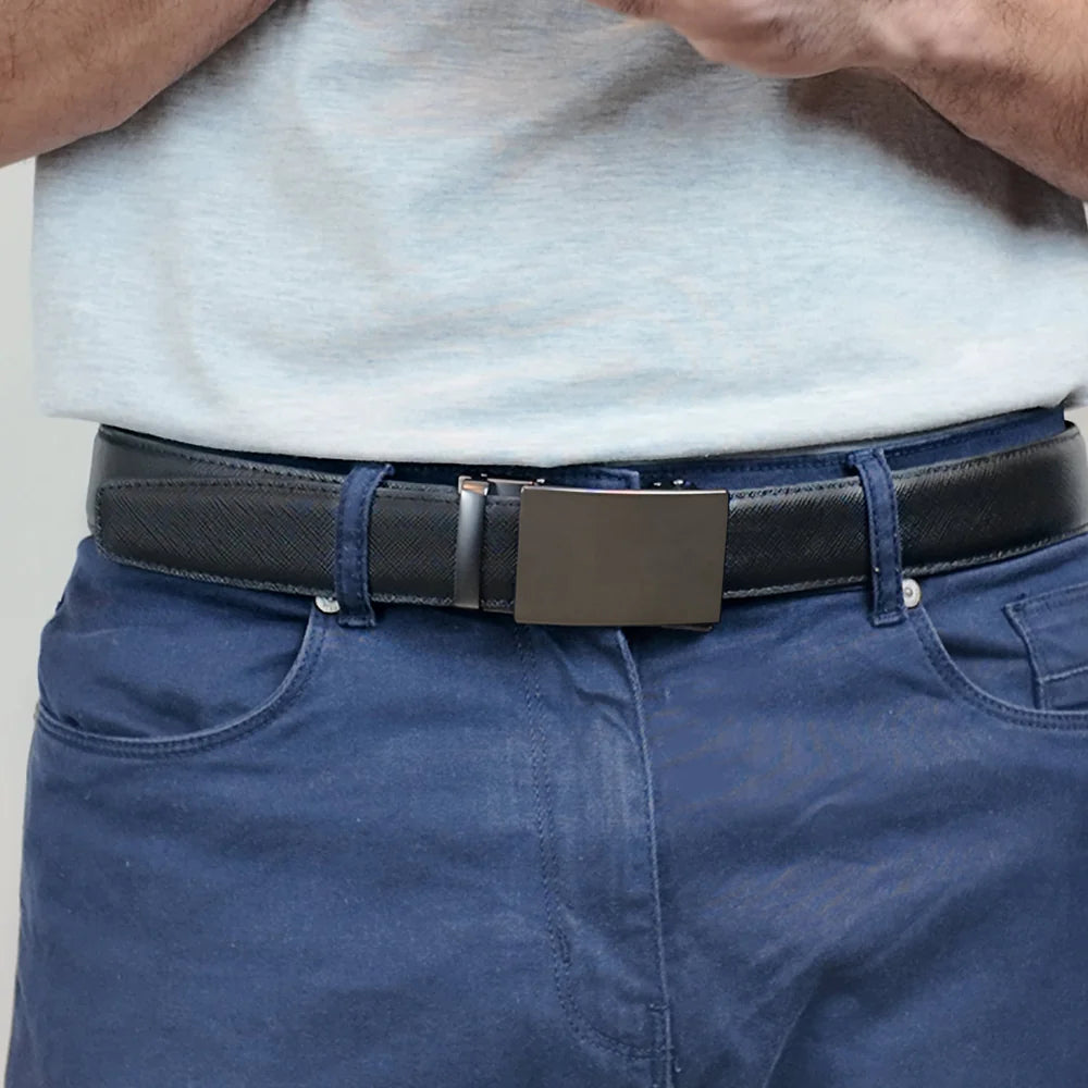 Gun Metal - Top Grain No Hole Leather Belt