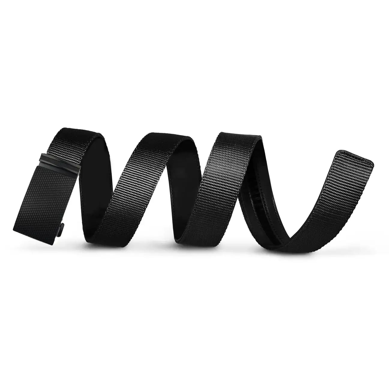 Patched Black - No-Hole Nylon Belt