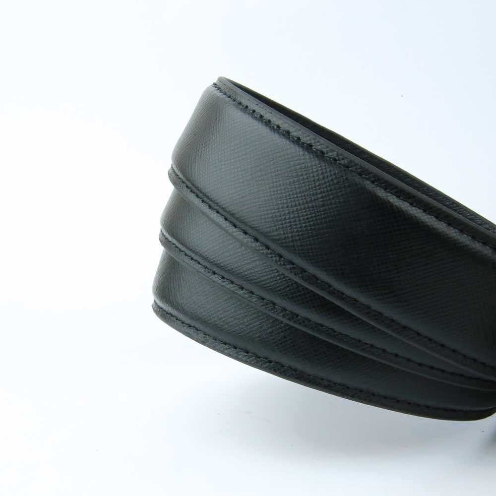 Alloy Belt - Textured Black Italian Leather Belt