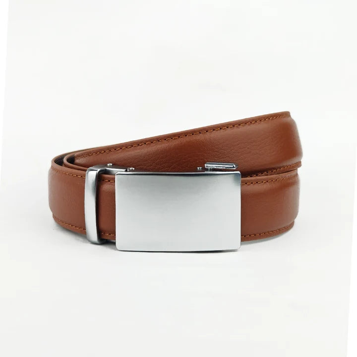 Alloy Tan Pattern - Top Grain No Hole Leather Belt