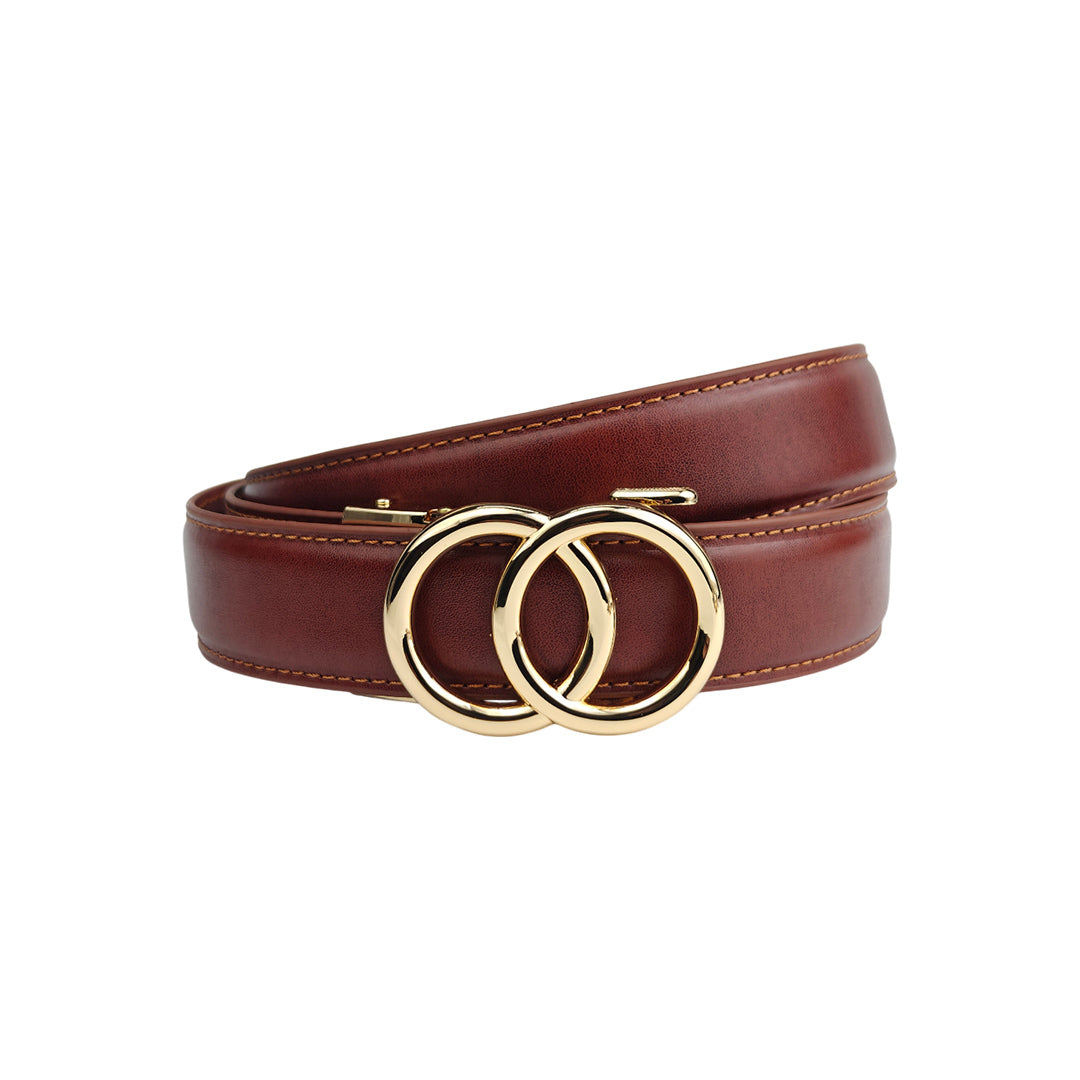 Gold Halo Rust- No Hole Slim Belt
