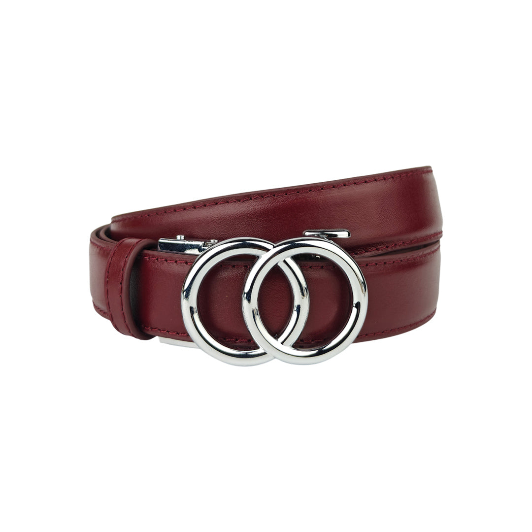 Chrome Halo Burgundy - No Hole Slim Belt