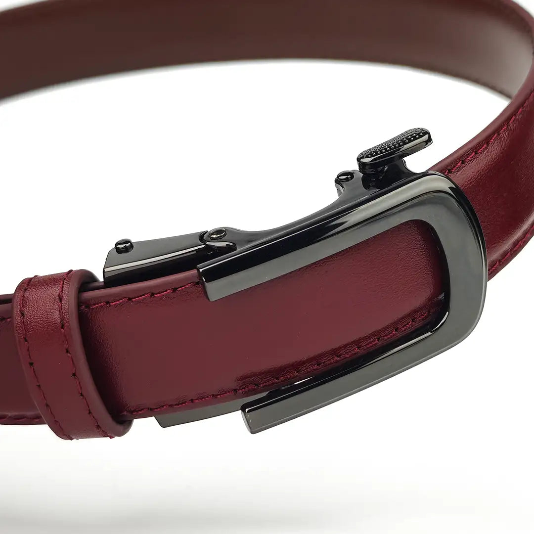Noir Dune Burgundy - No Hole Slim Belt