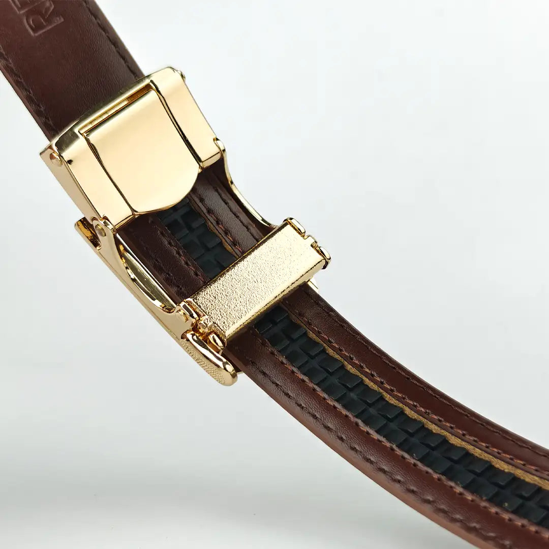 Gold Halo Burgundy - No Hole Slim Belt