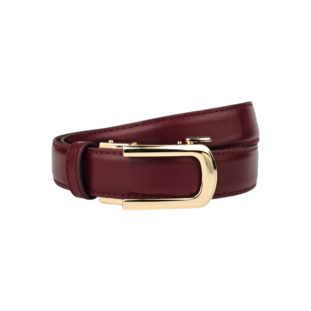 Gold Dune Burgundy - No Hole Slim Belt