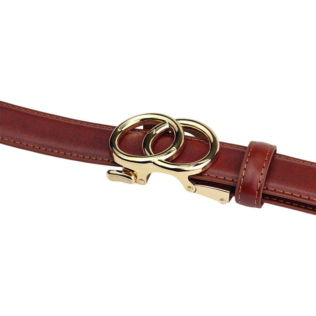 Gold Halo Rust- No Hole Slim Belt