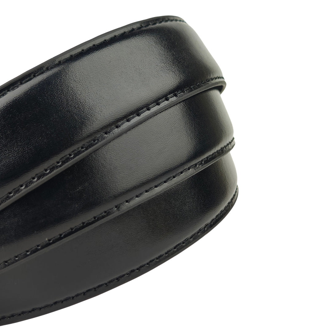 Curvy Gold Black  - No Hole Slim Belt