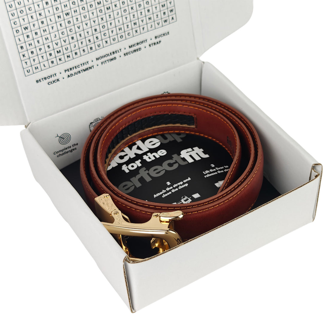Gold Dune Rust - No Hole Slim Belt