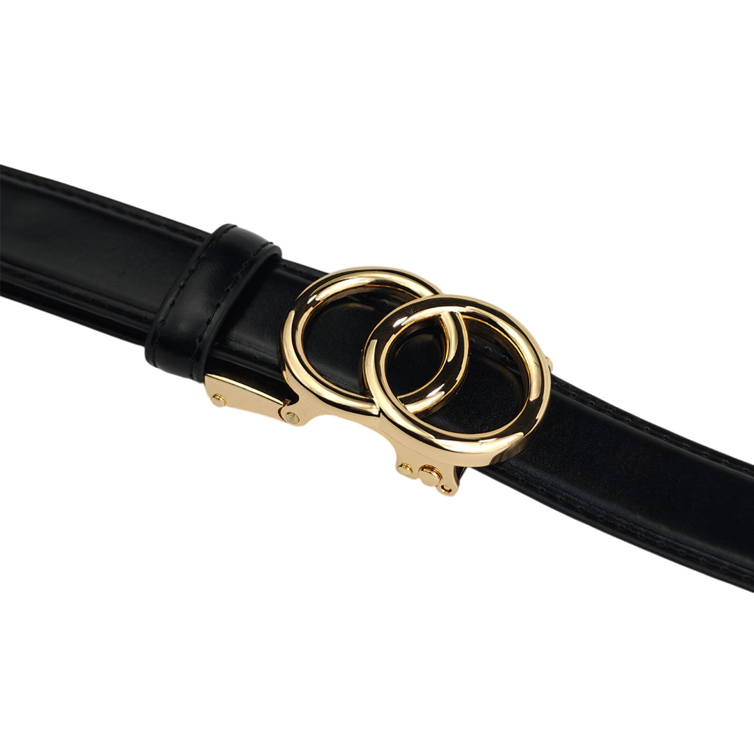 Gold Halo Black -No Hole Slim  Belt