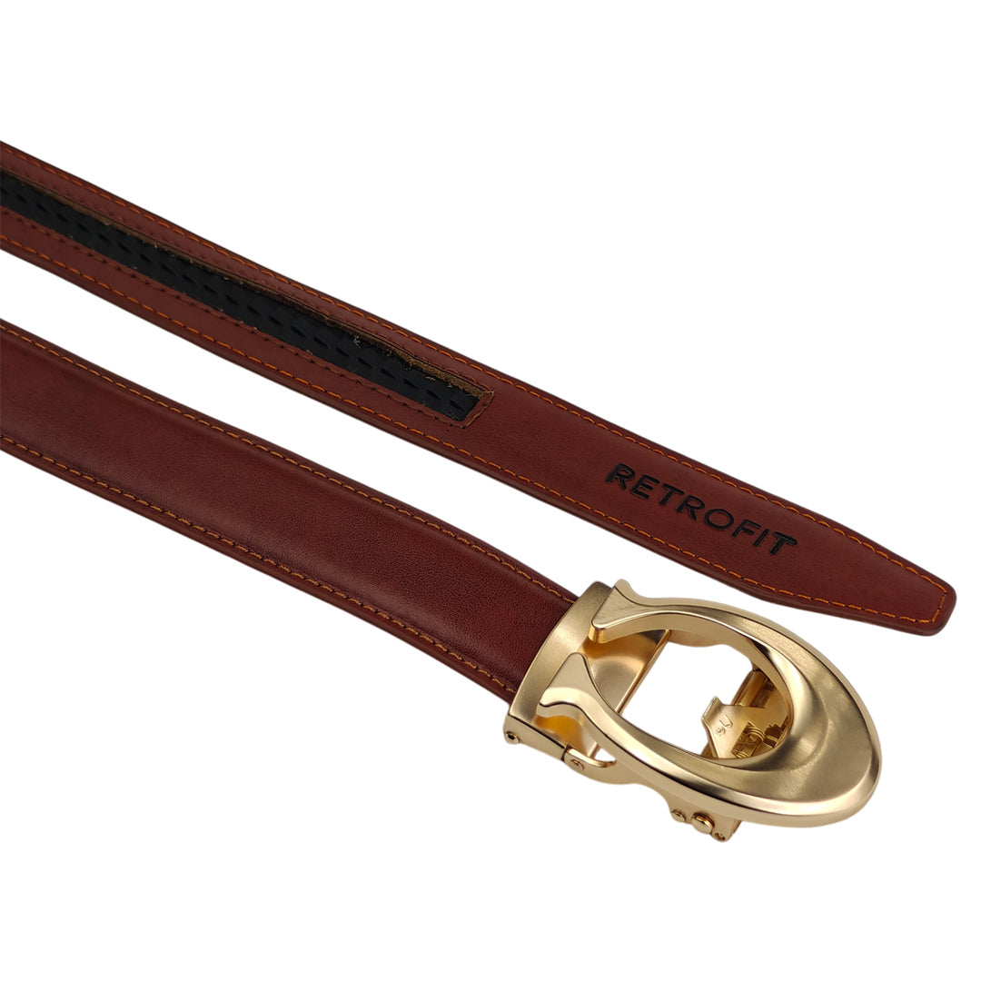 Curvy Gold Rust - No Hole Slim Belt