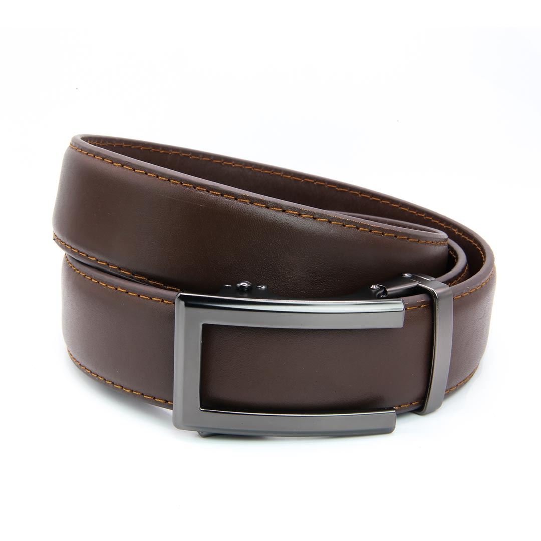 Classic Charcoal - Top Grain No Hole Leather Belt