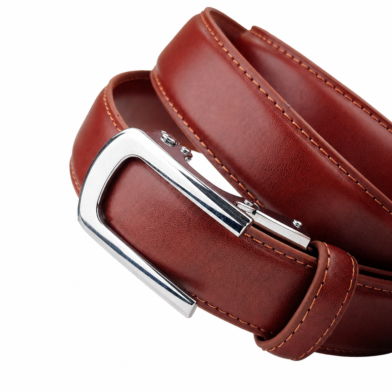 Chrome Dune Rust- No Hole Slim Belt for Men