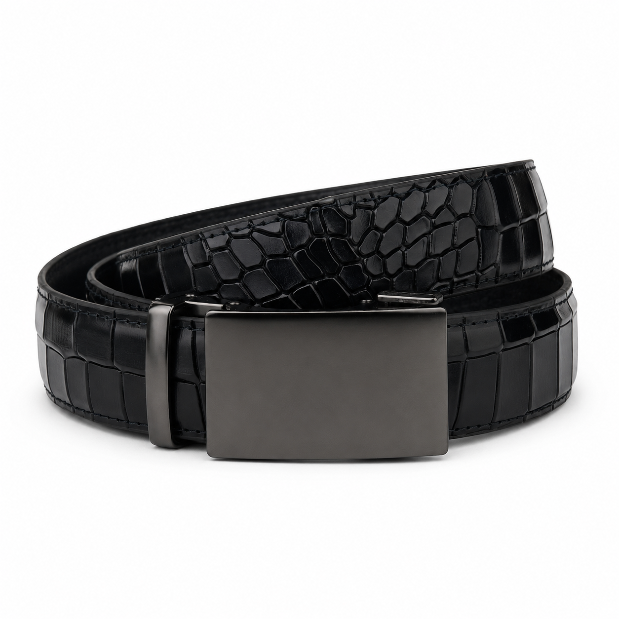 Gun Metal - Top Grain No Hole Leather Belt