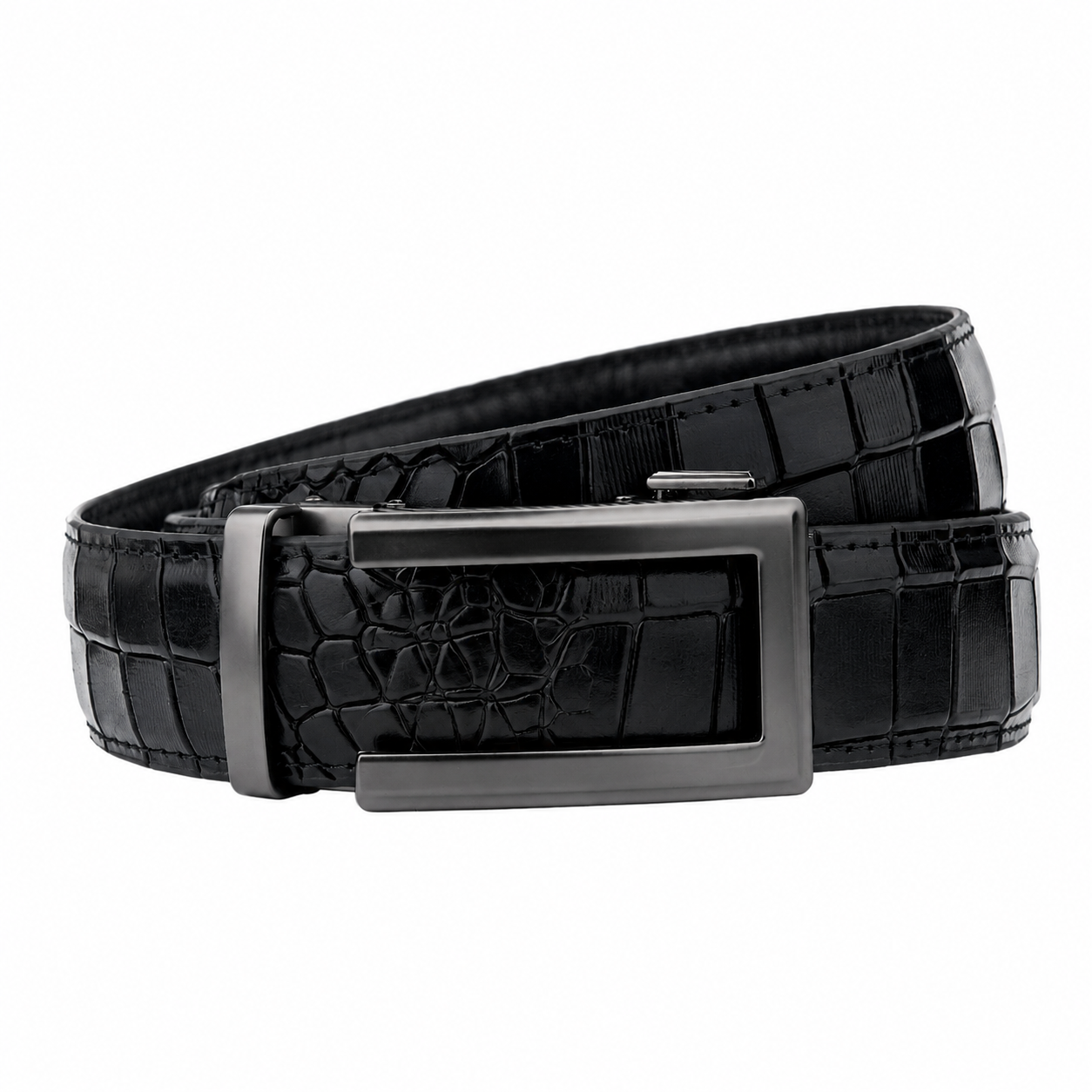 Classic Charcoal - Top Grain No Hole Leather Belt