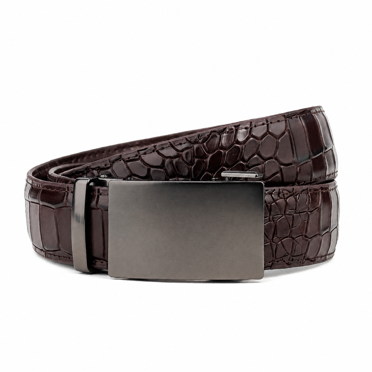 Gun Metal - Top Grain No Hole Leather Belt