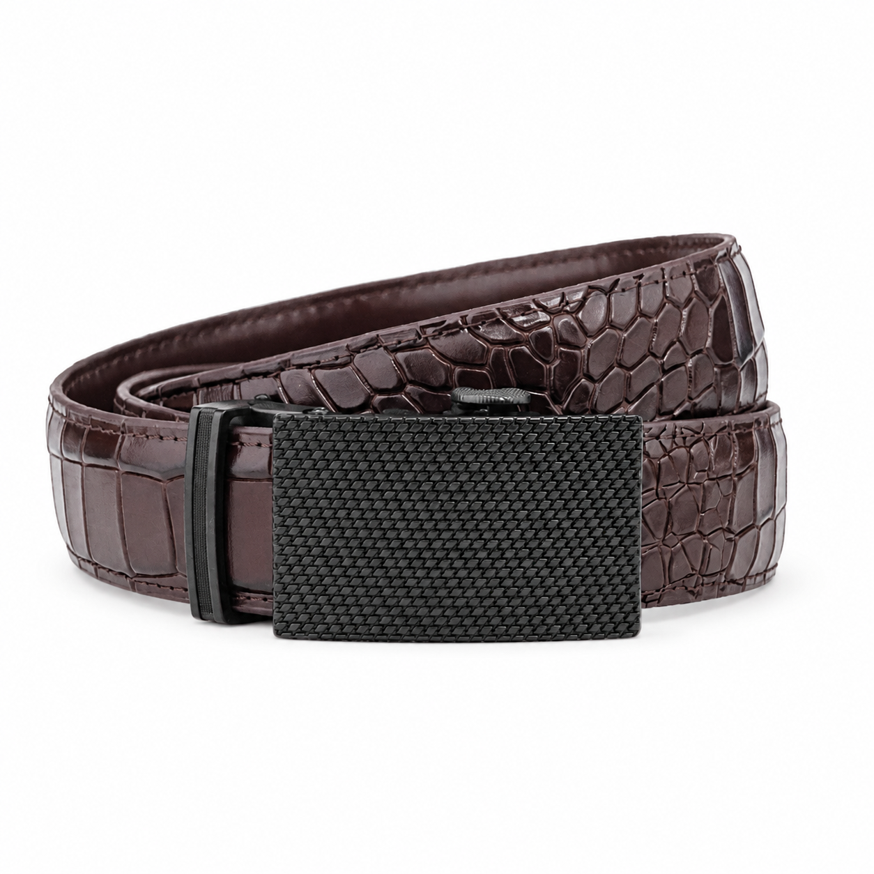 Patched Black - Top Grain No Hole Leather Belt
