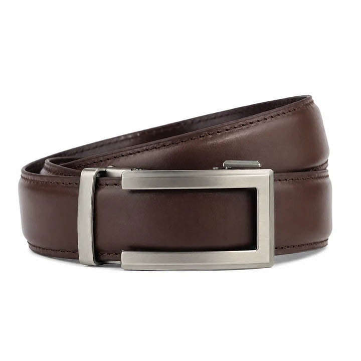 Classic Champagne Brown- Top Grain No Hole Leather Belt