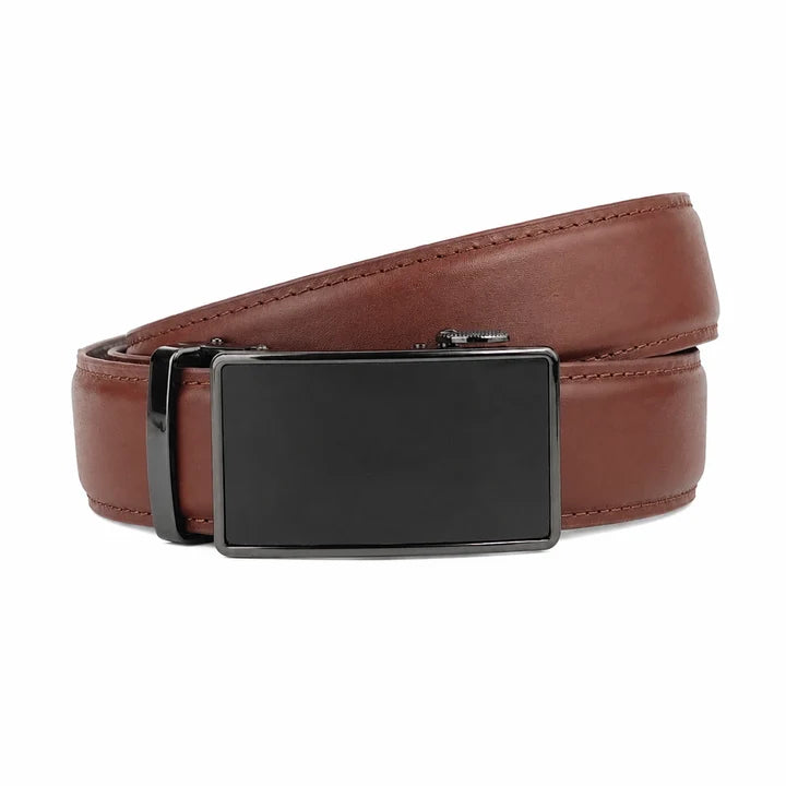 Battleship Tan Brown- Top Grain No Hole Leather Belt