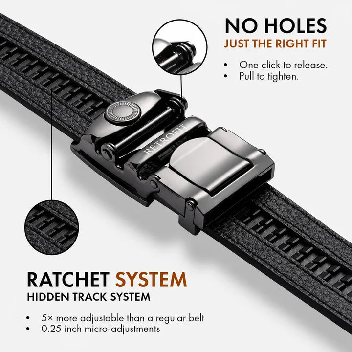 Battleship- Top Grain No Hole Leather Belt