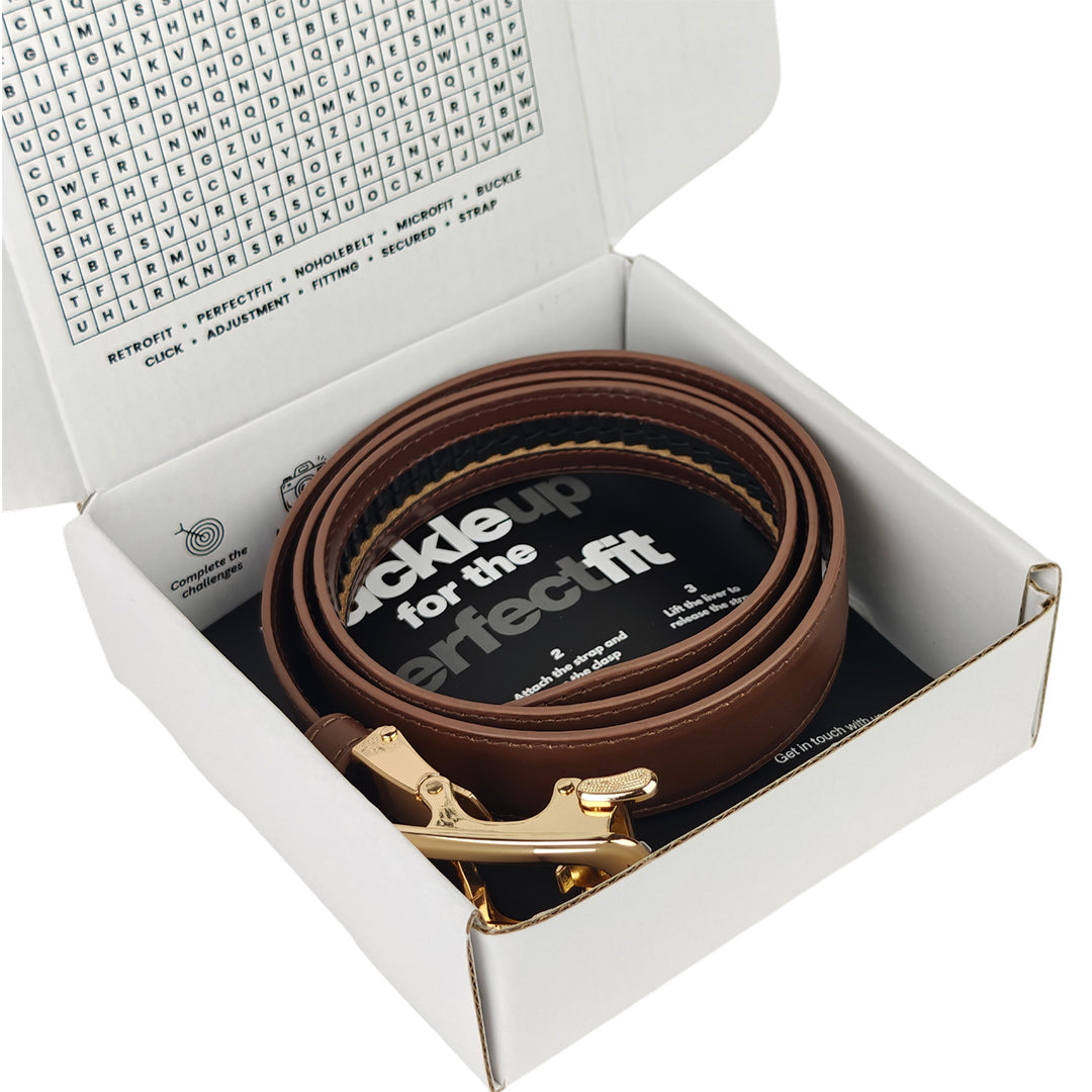 Gold Dune Mocca- No Hole Slim Belt