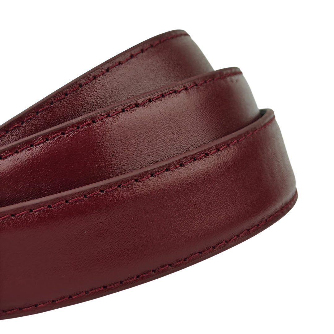 Gold Halo Burgundy - No Hole Slim Belt