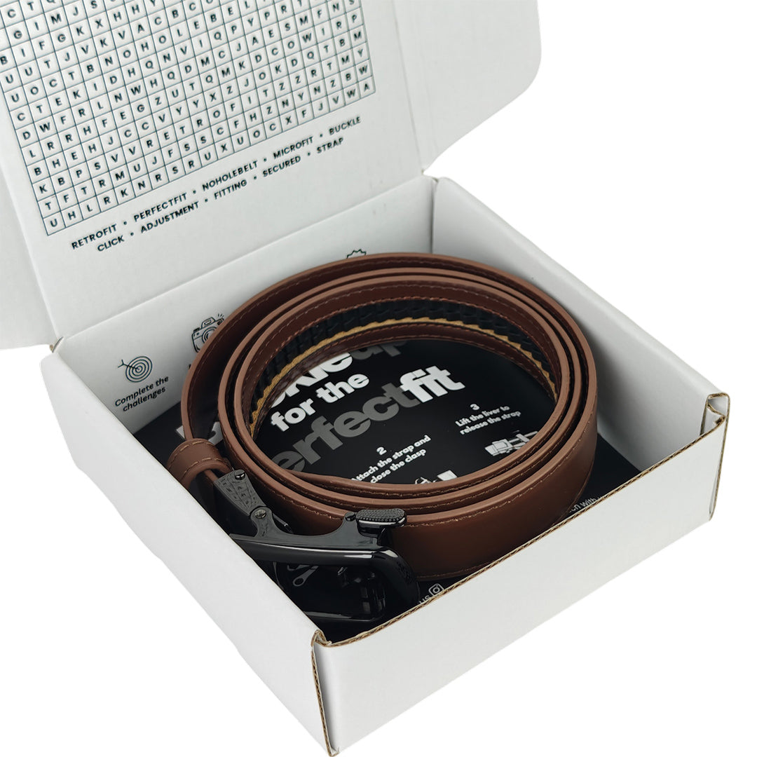 Noir Dune Mocca- No Hole Slim Belt