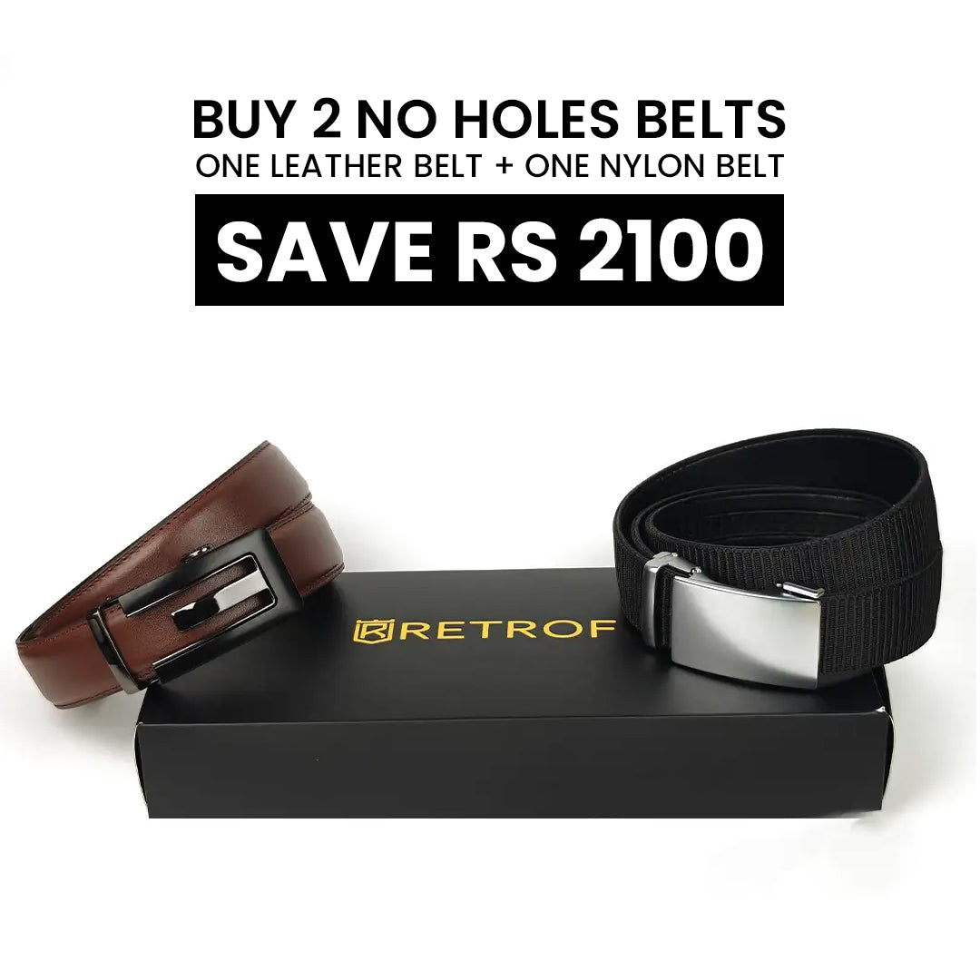 Flex Duo Bundle - Leather + Nylon No Hole Belts