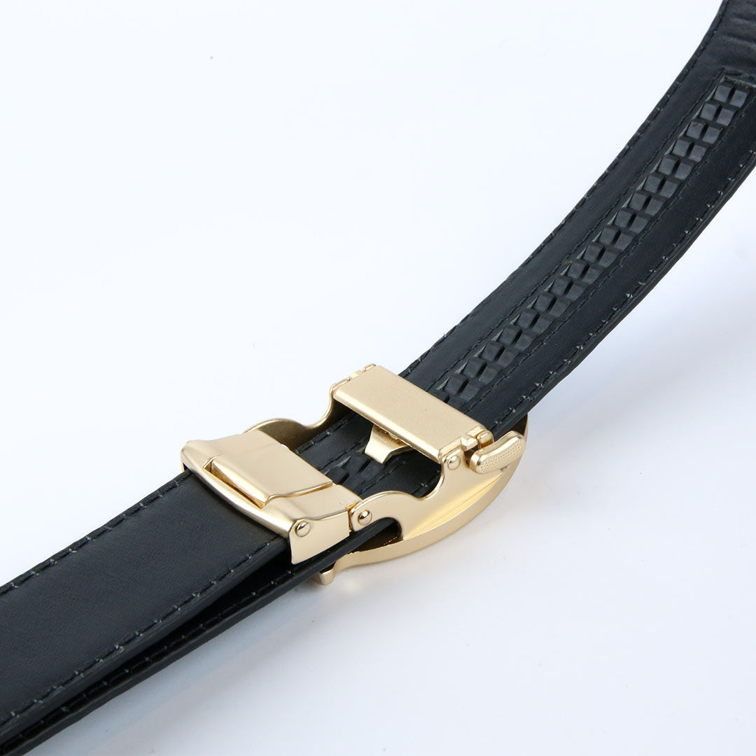 Curvy Gold- Top Grain Leather Black