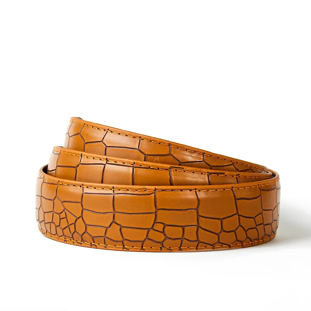 Mustard Crocodile - Top Grain Leather