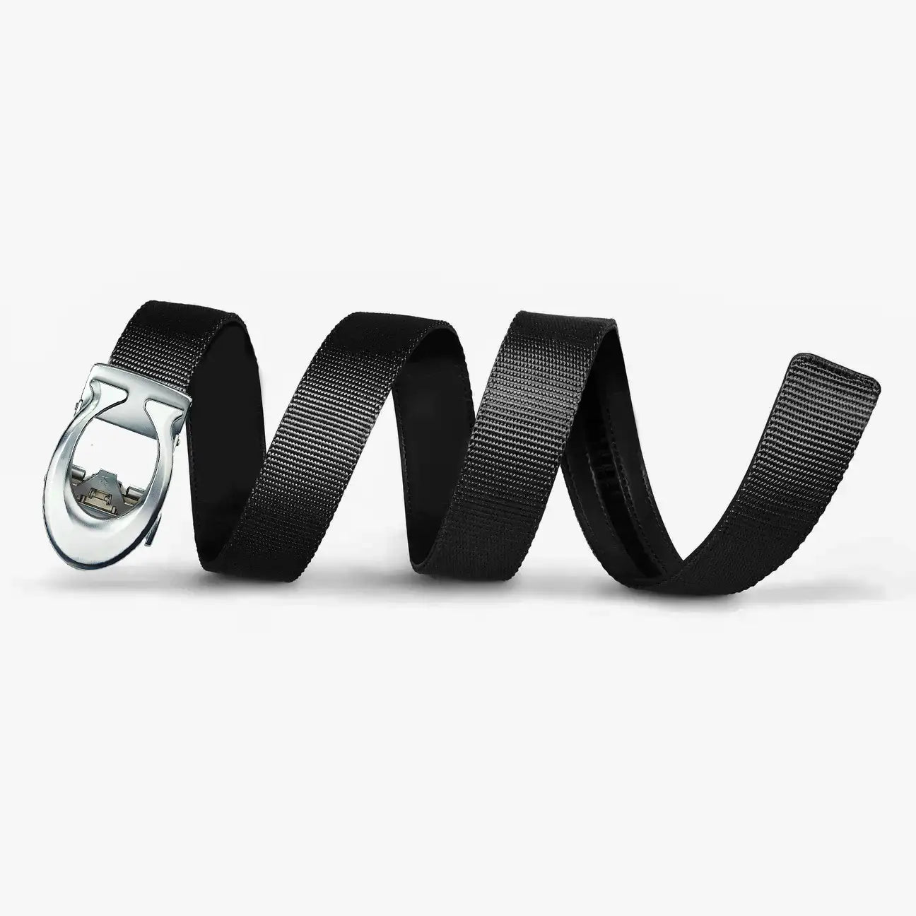 Curvy Silver- No-Hole Nylon Belt