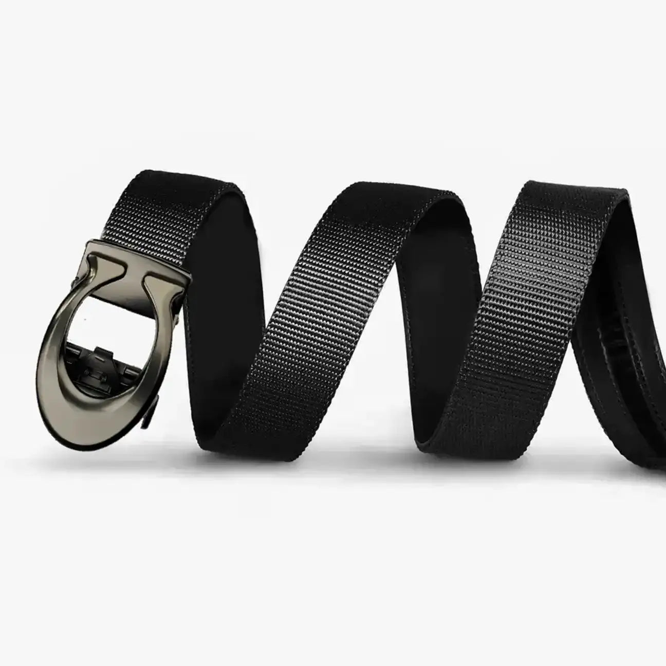 Curvy Charcoal-No-Hole Nylon Belt