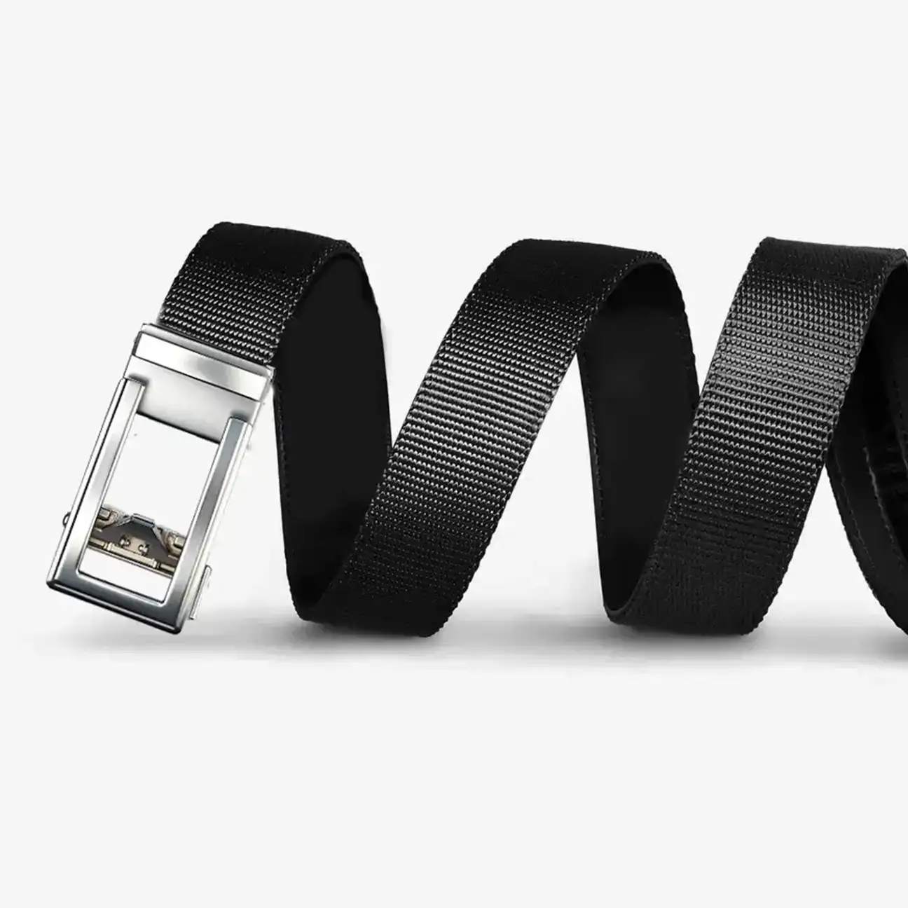 Classic Silver-No-Hole Nylon Belt