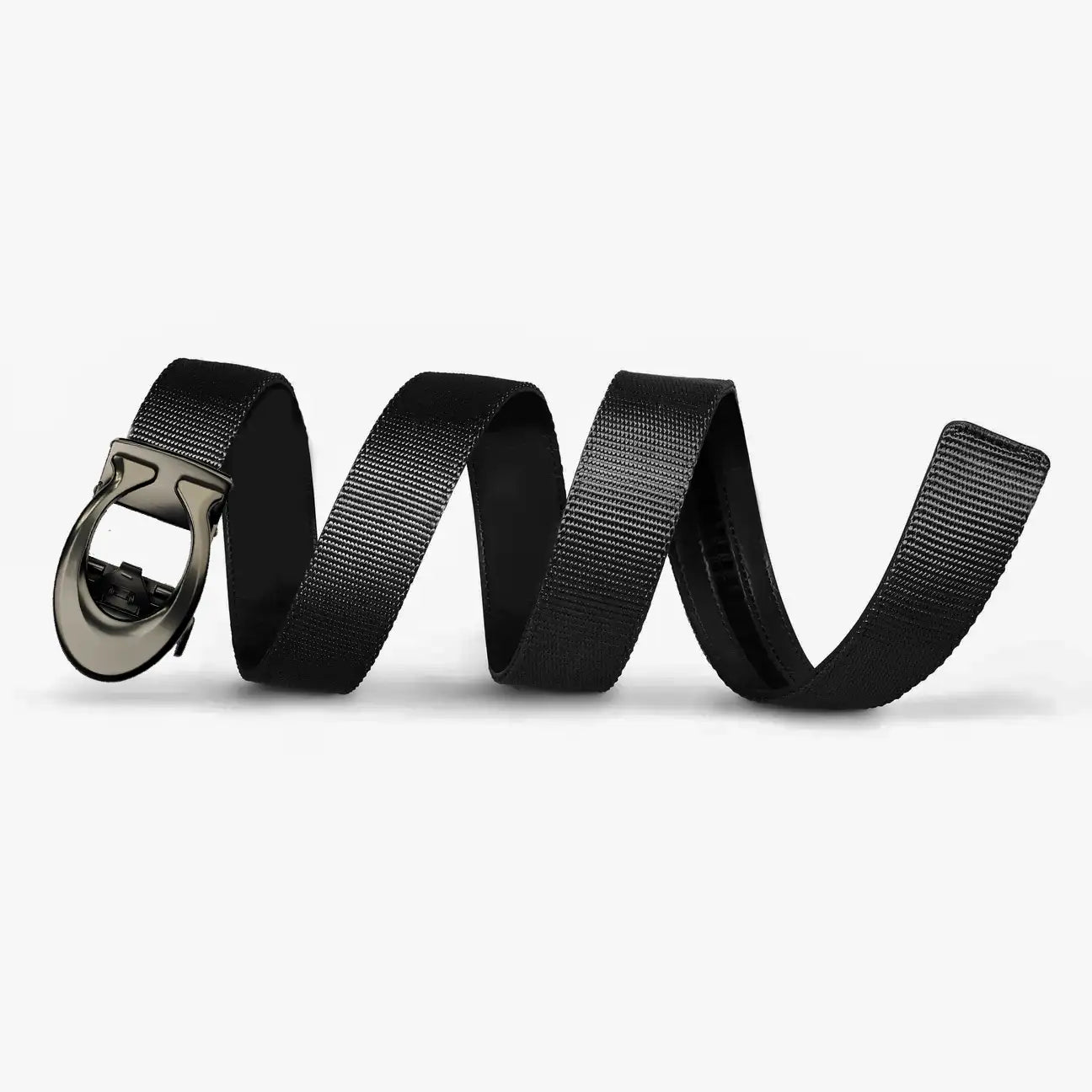 Curvy Charcoal-No-Hole Nylon Belt