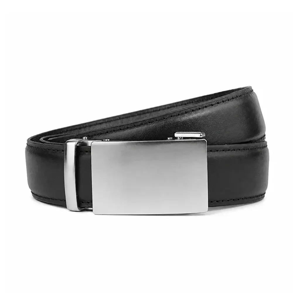 Alloy- Top Grain No Hole Leather Belt