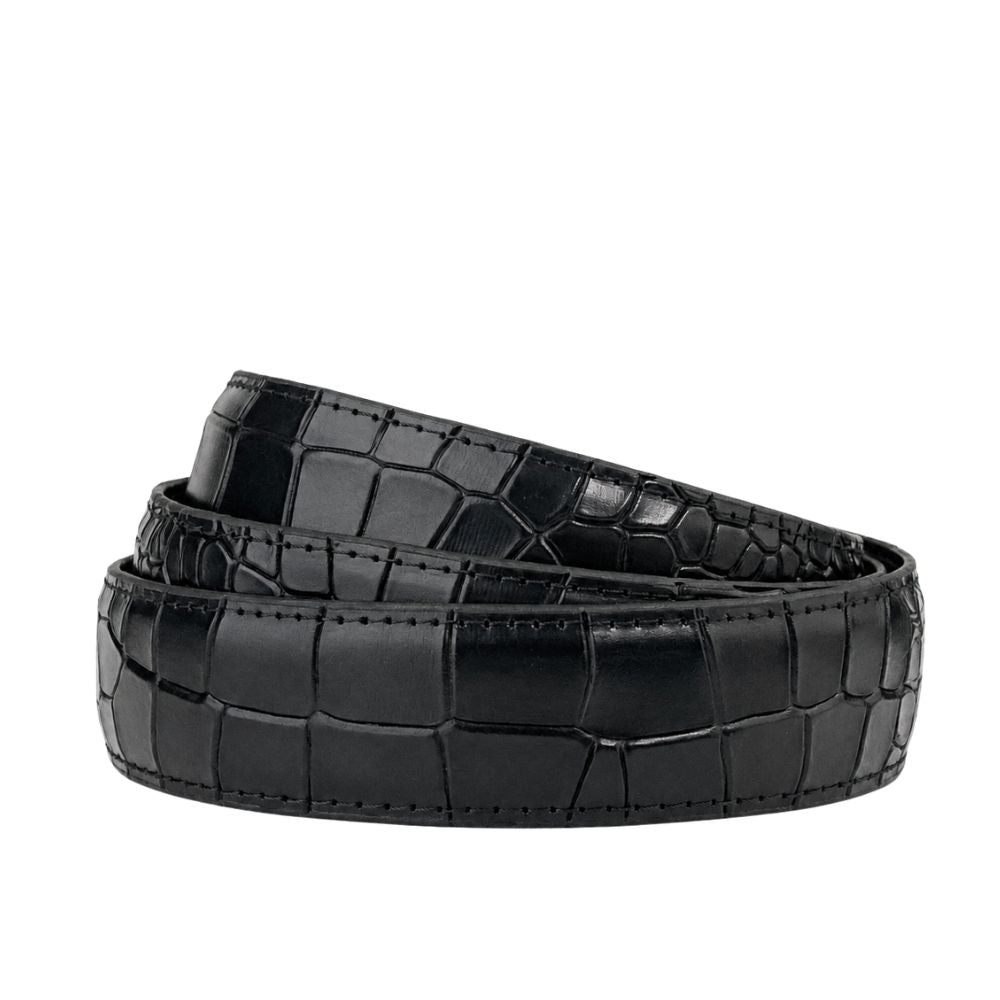 Premium Black Crocodile- Top Grain Leather