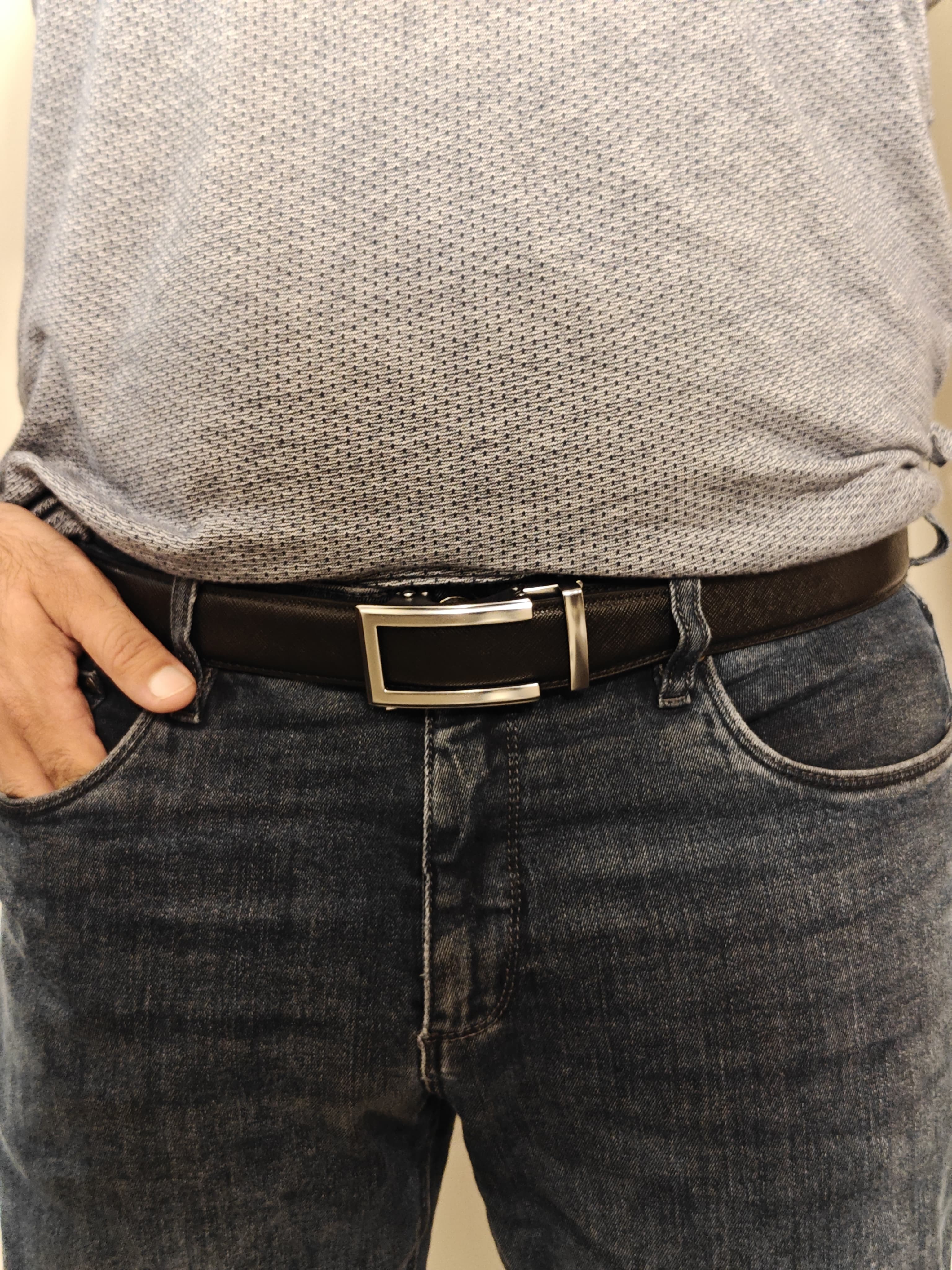 Classic Silver - Top Grain No-Hole Leather Belt