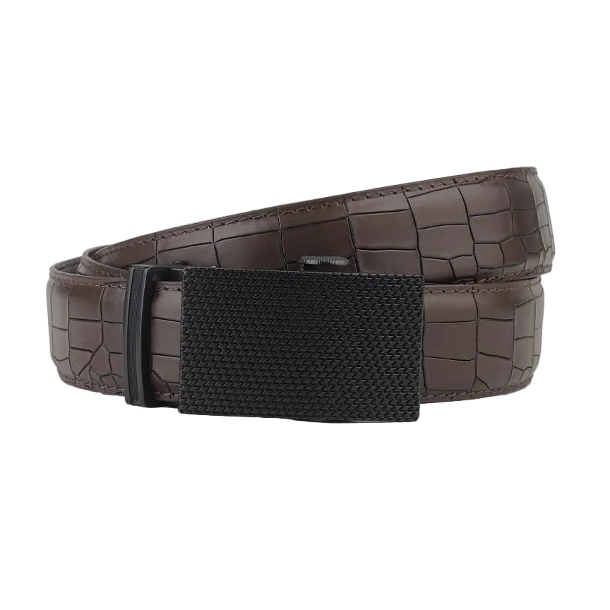 Patched Black - Top Grain No Hole Leather Belt
