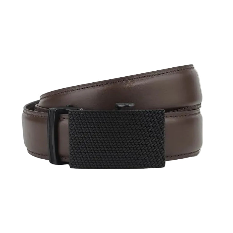Patched Black - Top Grain No Hole Leather Belt
