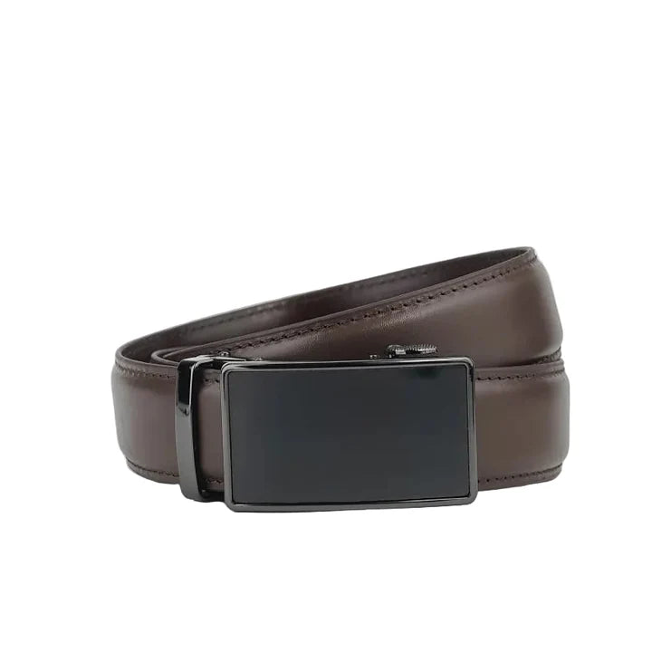 Battleship Brown- Top Grain No Hole Leather Belt