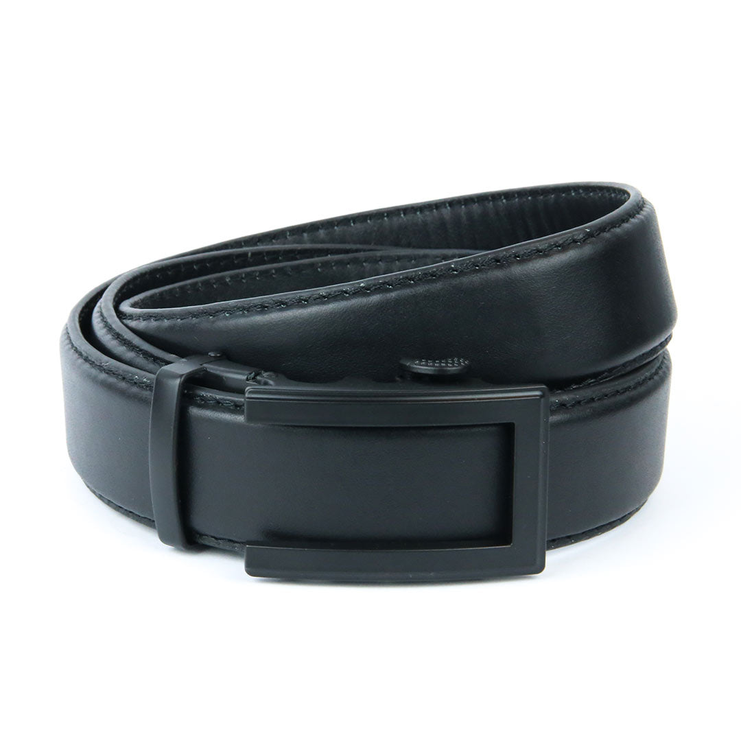 Classic Black - Top Grain No Hole Leather Belt