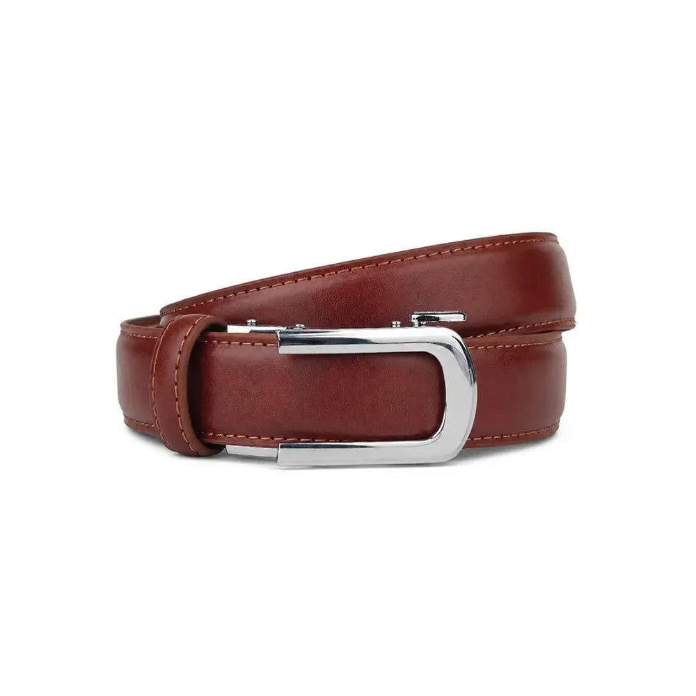 Chrome Dune Rust- No Hole Slim Belt for Men