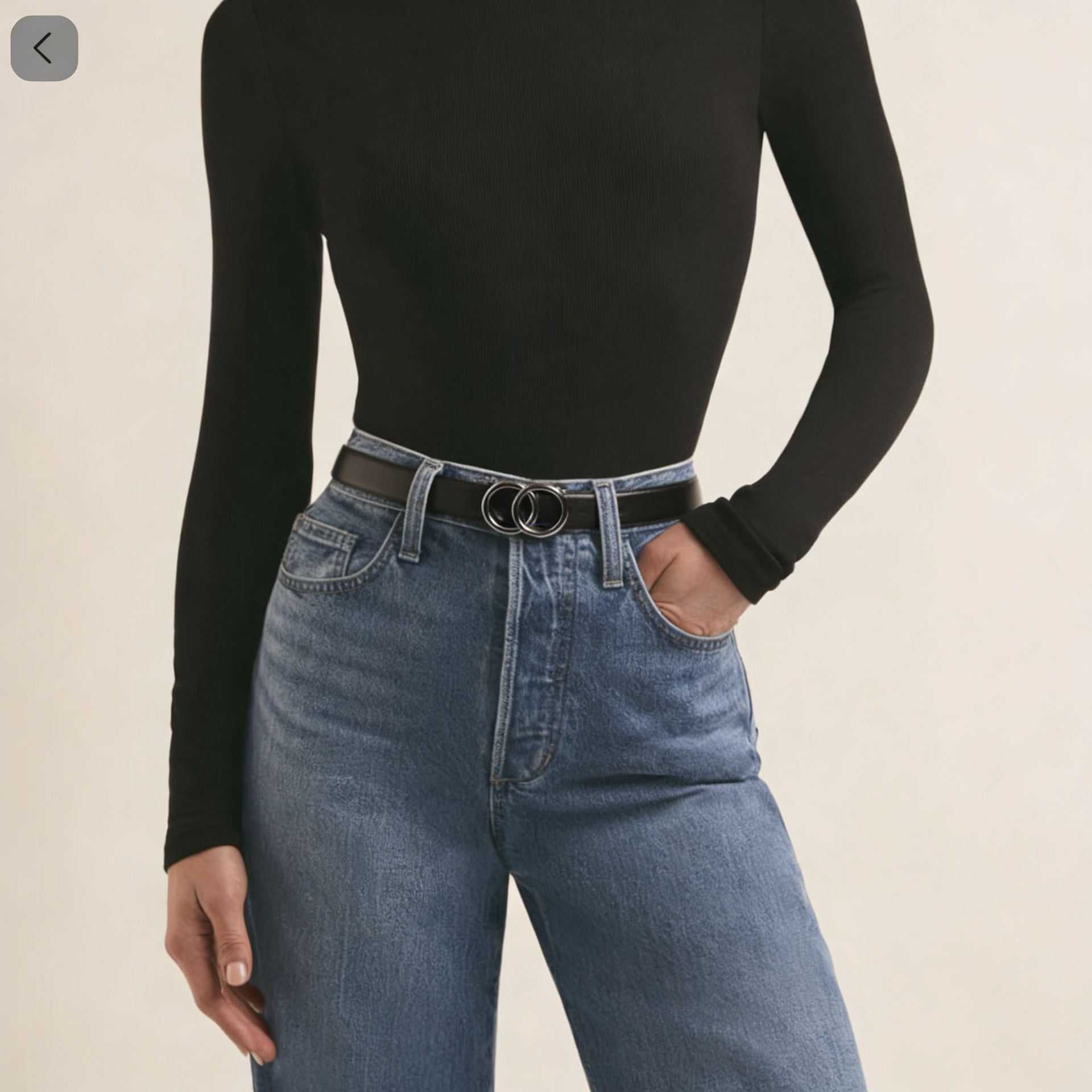 Chrome Halo Black- No Hole Slim Belt