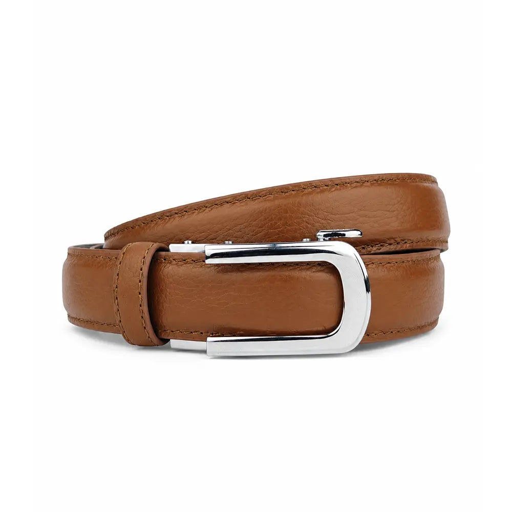 Chrome Noir Caramel - No Hole Slim Belt